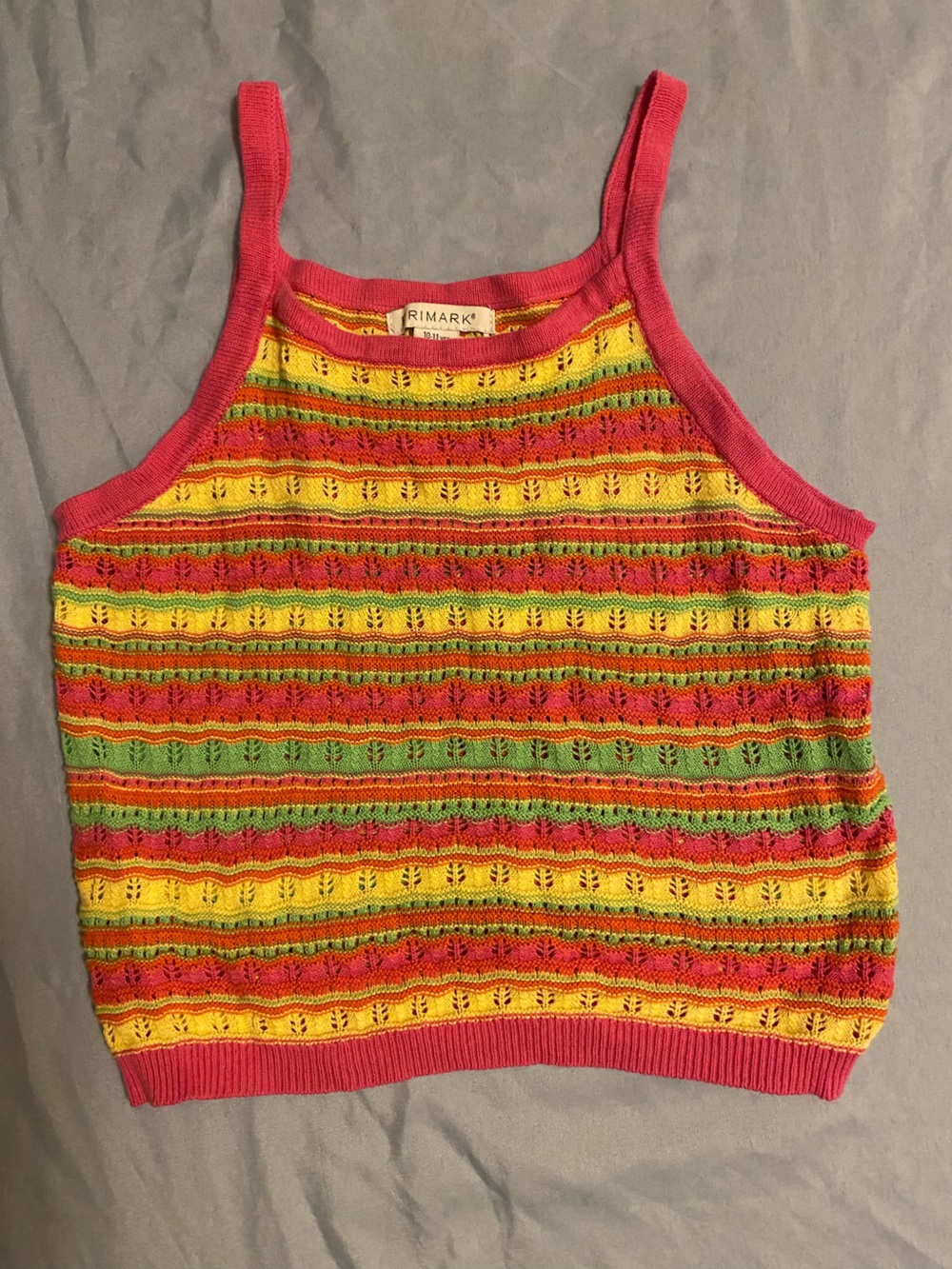 Primark Girls' Striped Multicolor Knit Tank Top 10-11 yrs, 146cm